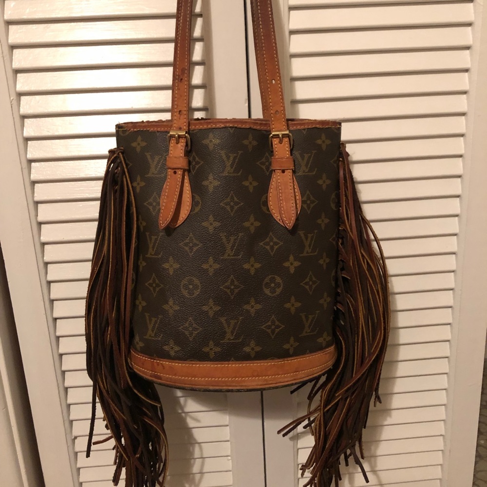 Vintage refurbished Louis Vuitton bucket purse